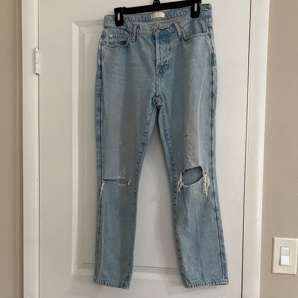 7 For All Mankind Josefina size 27 Distressed Straight Leg Jeans